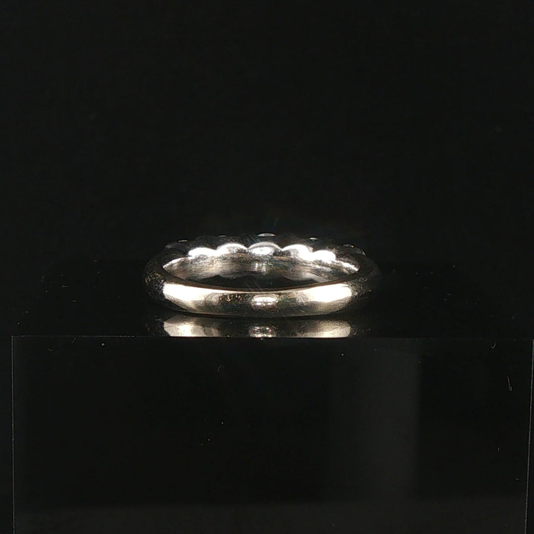 14k White Gold and 1cttw Five Diamond Vintage Band Ring Size 6