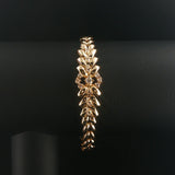 14k Yellow Gold and 0.50cttw Diamond Ladies Fancy V Link Bracelet 7"
