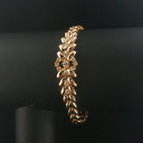 14k Yellow Gold and 0.50cttw Diamond Ladies Fancy V Link Bracelet 7"