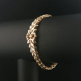 14k Yellow Gold and 0.50cttw Diamond Ladies Fancy V Link Bracelet 7"