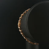 14k Yellow Gold and 0.50cttw Diamond Ladies Fancy V Link Bracelet 7"