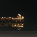 14k Yellow Gold and 0.50cttw Diamond Vintage Beaded Bar Link V Necklace 16"
