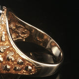 14k Yellow Gold 1.30cttw Diamond Men's Solid Horseshoe Nugget Ring Size 11