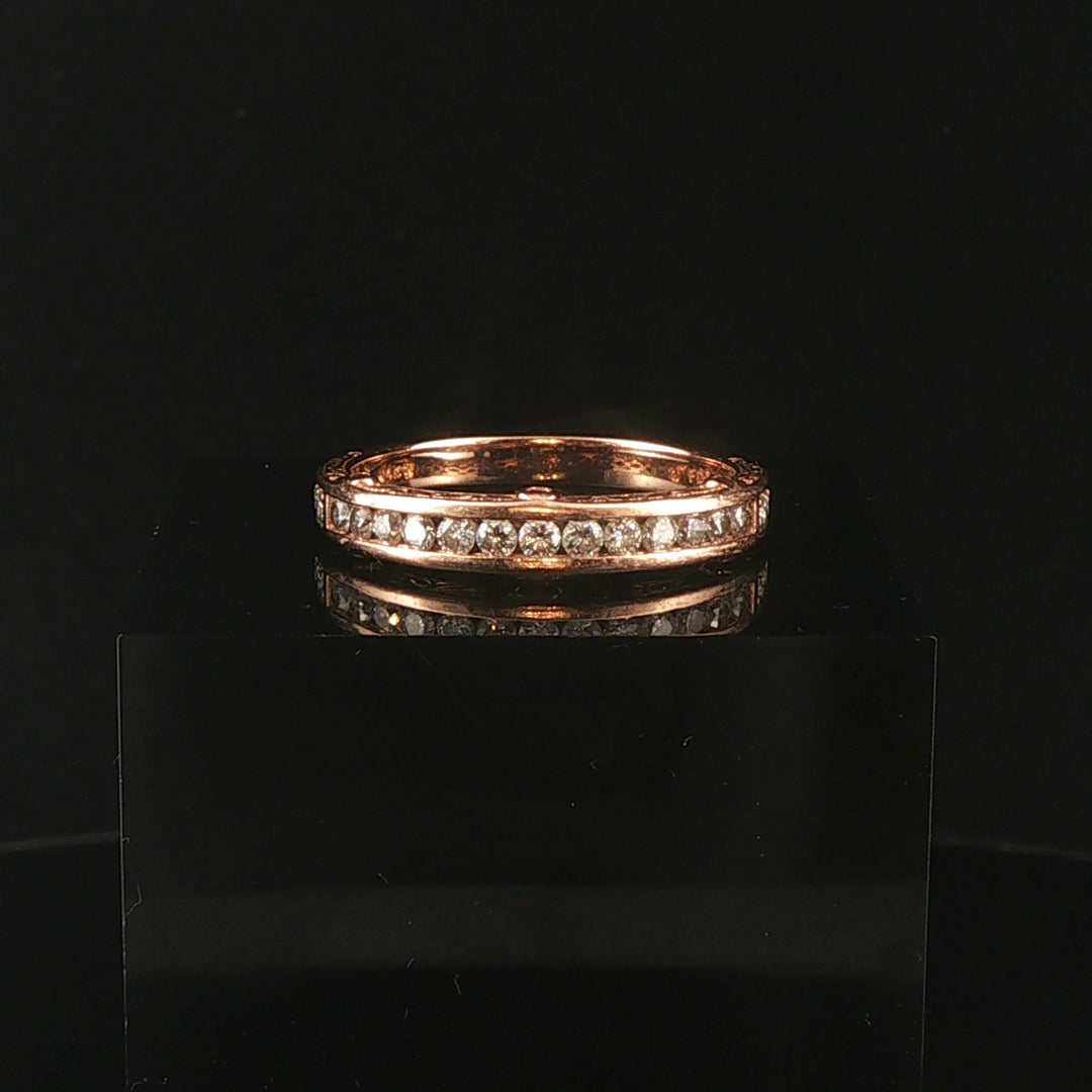 14k Rose Gold and 0.75cttw Diamond Vintage Men's Band Ring Size 11.75