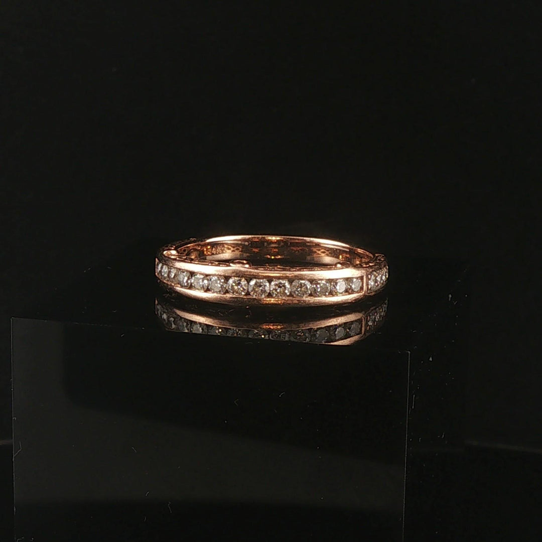 14k Rose Gold and 0.75cttw Diamond Vintage Men's Band Ring Size 11.75