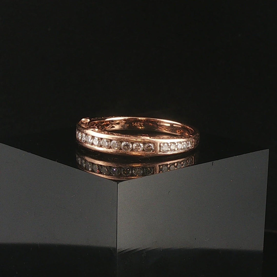 14k Rose Gold and 0.75cttw Diamond Vintage Men's Band Ring Size 11.75