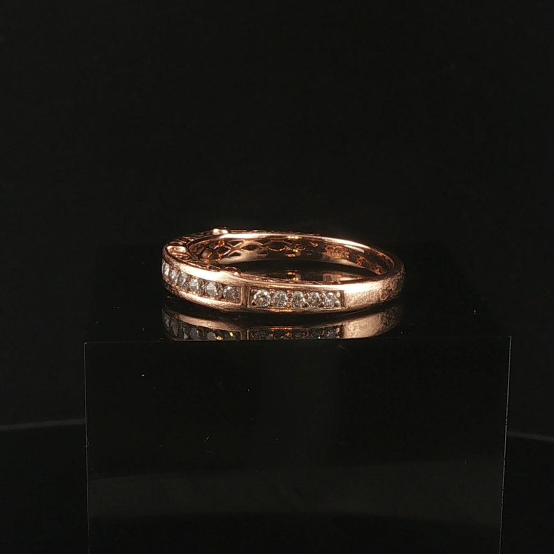 14k Rose Gold and 0.75cttw Diamond Vintage Men's Band Ring Size 11.75