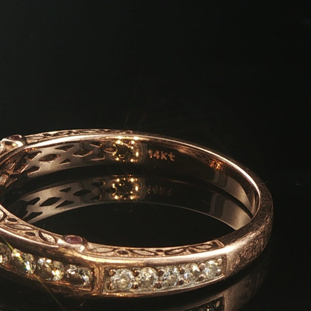 14k Rose Gold and 0.75cttw Diamond Vintage Men's Band Ring Size 11.75