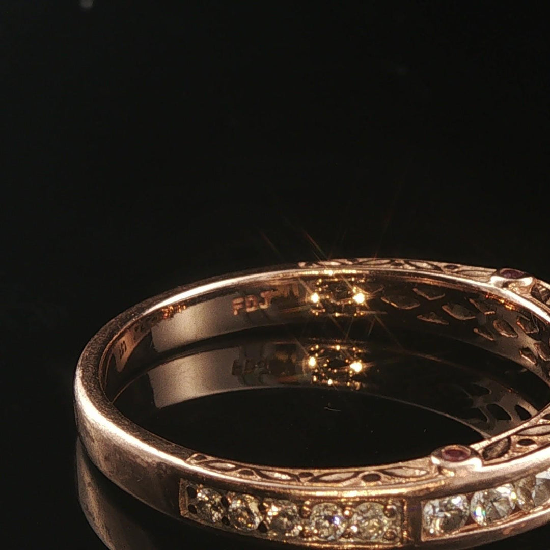 14k Rose Gold and 0.75cttw Diamond Vintage Men's Band Ring Size 11.75