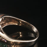 14k Yellow Gold Emerald and Diamond Ladies Fancy Ring Size 8.5