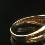 14k Yellow Gold Emerald and Diamond Ladies Fancy Ring Size 8.5