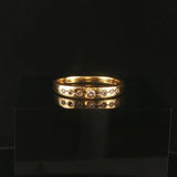 18k Yellow Gold and Diamond Solid Vintage Band Ring Size 8.5