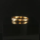18k Yellow Gold and Diamond Solid Vintage Band Ring Size 8.5
