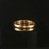 18k Yellow Gold and Diamond Solid Vintage Band Ring Size 8.5