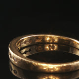 18k Yellow Gold and Diamond Solid Vintage Band Ring Size 8.5