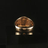 14k Yellow Gold and 0.15cttw Diamond Vintage Men's Solid Nugget Ring Size 9