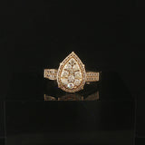 14k Yellow Gold and 0.50cttw Diamond Pear Shaped Cluster Ring Size 7