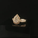 14k Yellow Gold and 0.50cttw Diamond Pear Shaped Cluster Ring Size 7