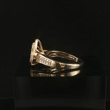 14k Yellow Gold and 0.50cttw Diamond Pear Shaped Cluster Ring Size 7