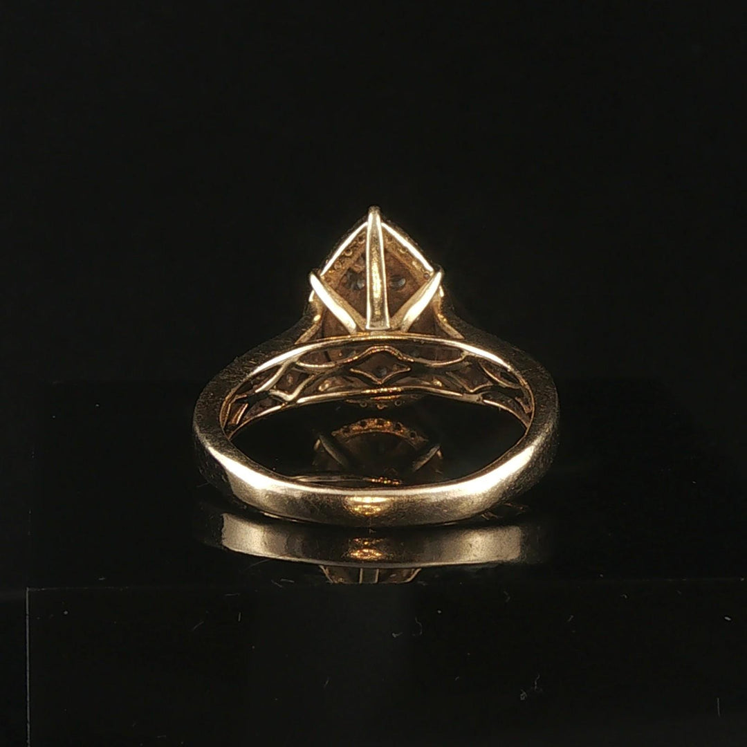 14k Yellow Gold and 0.50cttw Diamond Pear Shaped Cluster Ring Size 7