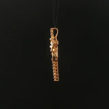14k Yellow Gold and Diamond Mother and Baby Cross Pendant 1.15"