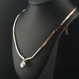 18k Yellow and White Gold 0.18ctt Diamond Pendant Bar Link Collar Necklace 15"