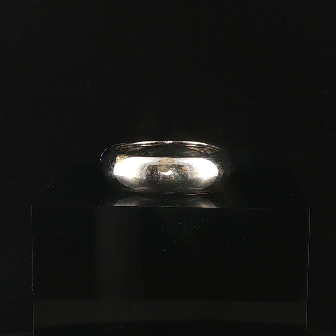 Hidalgo 18k White Gold Diamond and Blue Enamel Star Band Ring Size 6