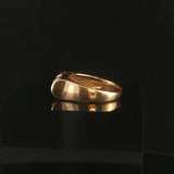14k Yellow Gold Blue Sapphire and Diamond Domed Square Band Ring Size 6