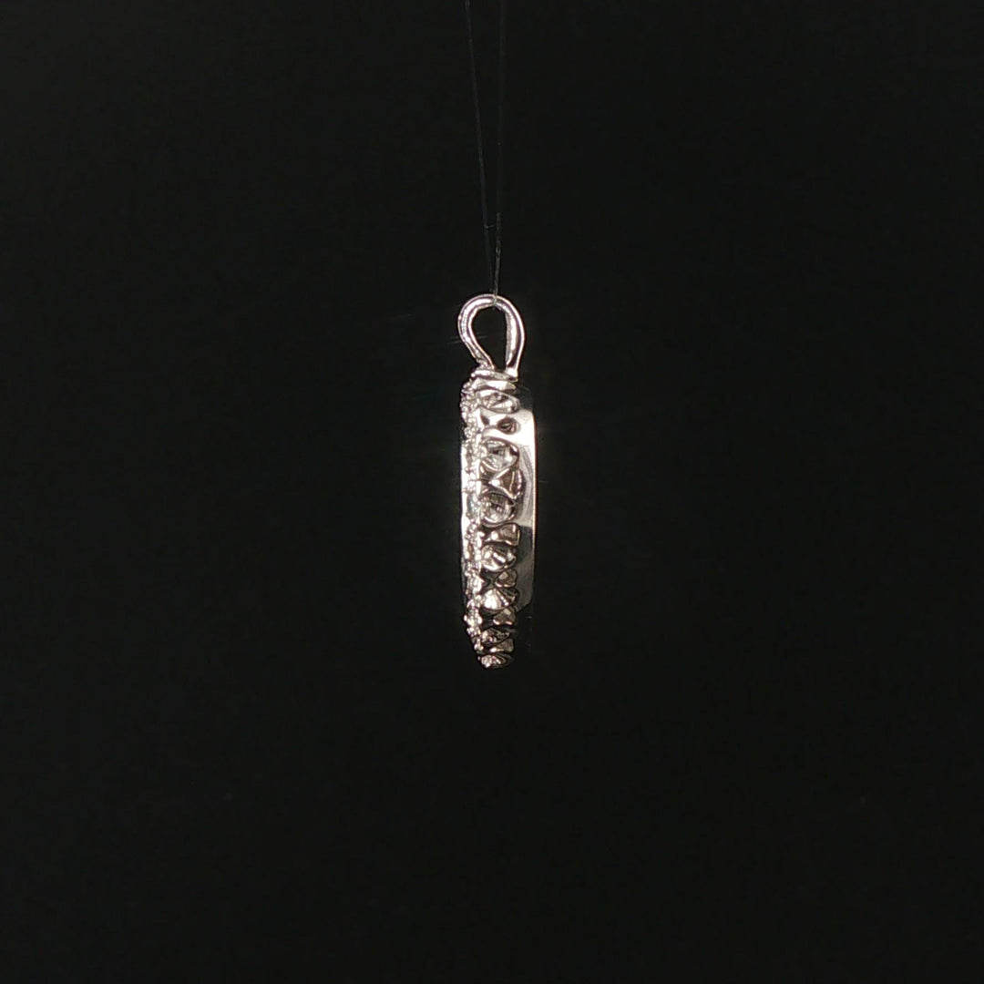 14k White Gold and 0.25cttw Diamond Heart Pendant 0.85"