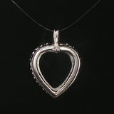 14k White Gold and 0.25cttw Diamond Heart Pendant 0.85"