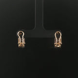 14k Yellow and White Gold 0.18cttw Flush Set Diamond Huggie Earrings