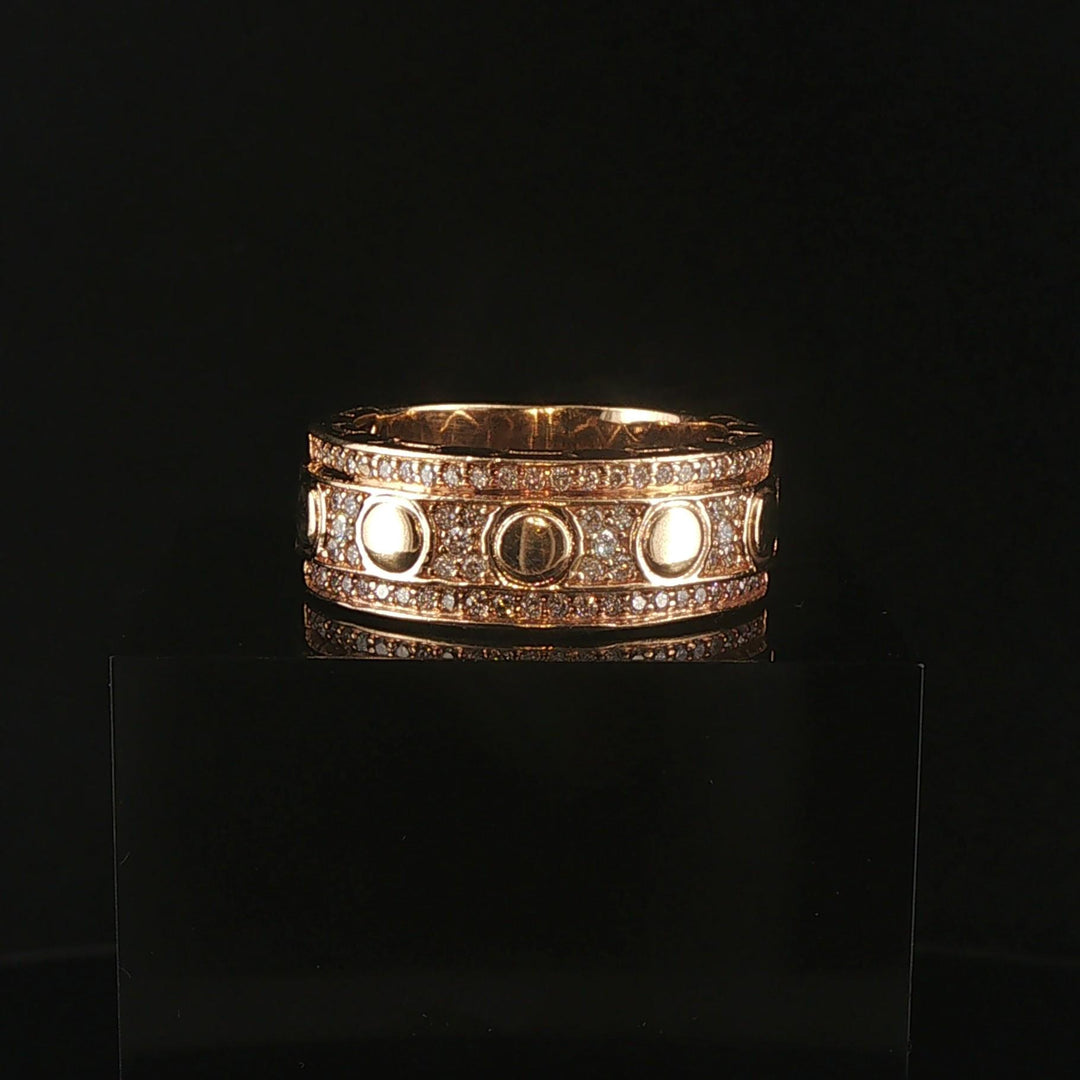 14k Yellow Gold and 0.75cttw Diamond Men's Heavy Band Ring Size 11