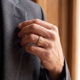 14k Yellow Gold and 0.75cttw Diamond Men's Heavy Band Ring Size 11