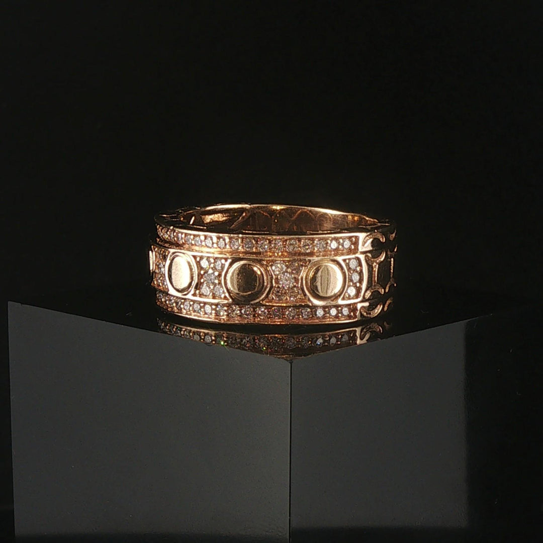 14k Yellow Gold and 0.75cttw Diamond Men's Heavy Band Ring Size 11
