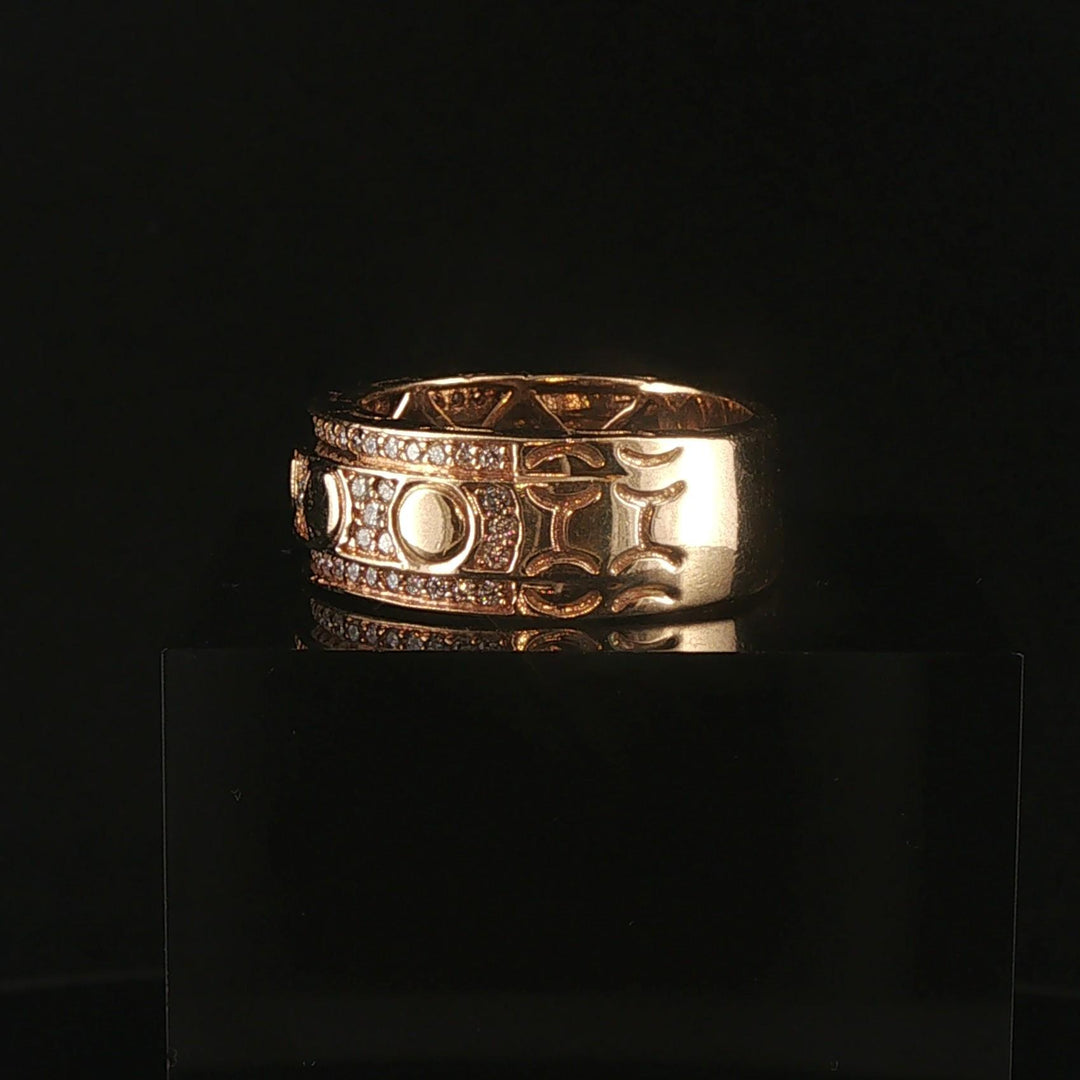 14k Yellow Gold and 0.75cttw Diamond Men's Heavy Band Ring Size 11