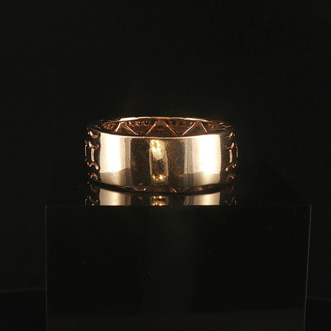14k Yellow Gold and 0.75cttw Diamond Men's Heavy Band Ring Size 11