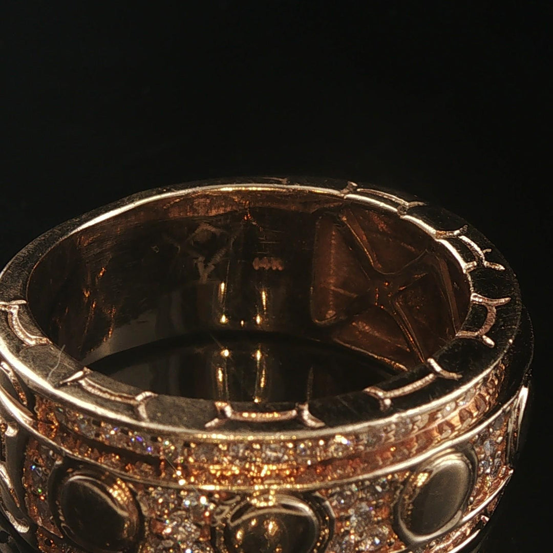 14k Yellow Gold and 0.75cttw Diamond Men's Heavy Band Ring Size 11