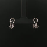 14k White Gold 0.70cttw Diamond and Blue Sapphire Huggie Earrings