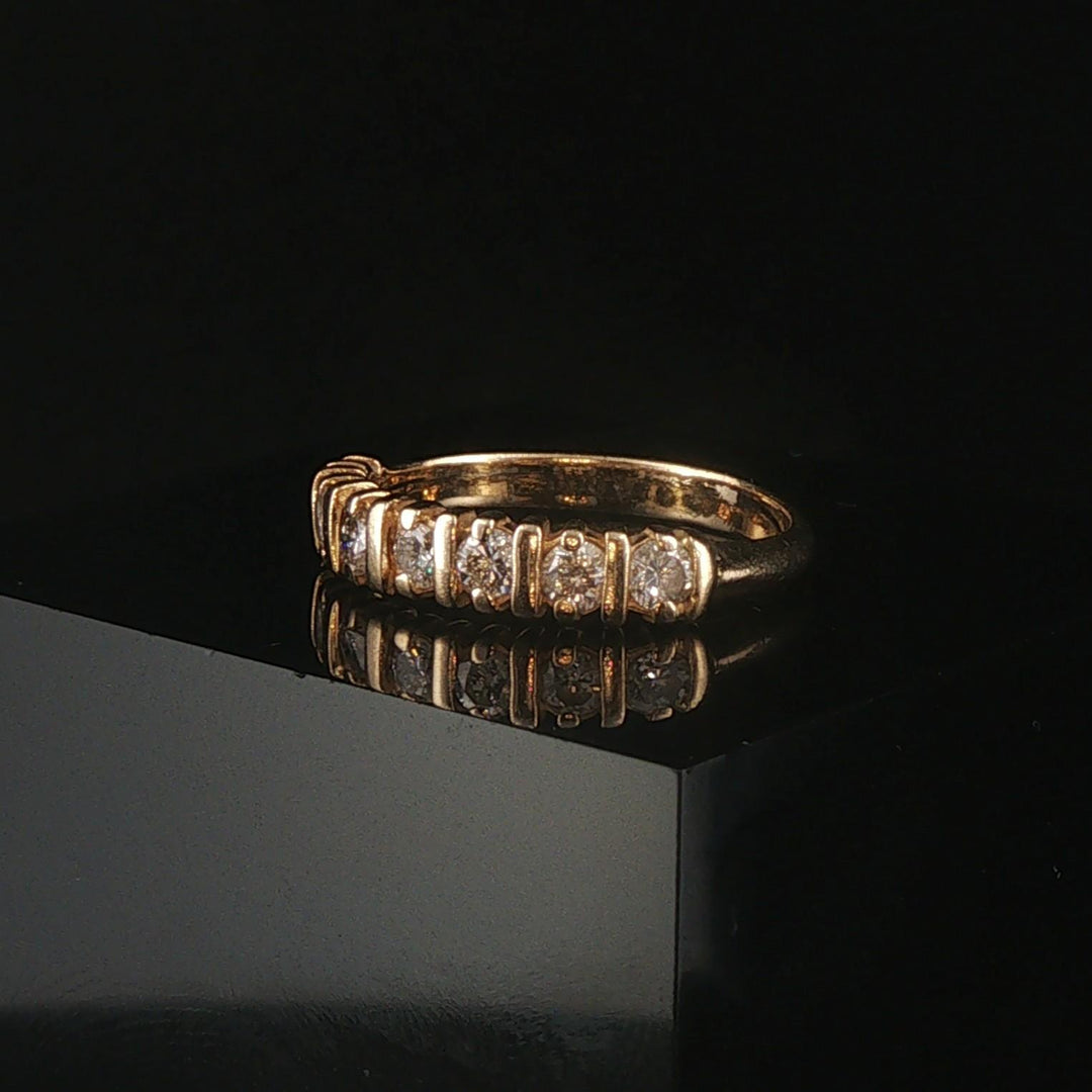 14k Yellow Gold and 0.70cttw Diamond Vintage Band Ring Size 5.25