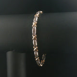 14k Yellow and White Gold 2cttw Diamond X Link Bracelet 7.5"
