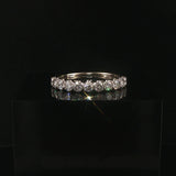 14k White Gold and 1cttw Diamond Vintage Half Eternity Band Ring Size 8.5