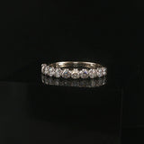14k White Gold and 1cttw Diamond Vintage Half Eternity Band Ring Size 8.5