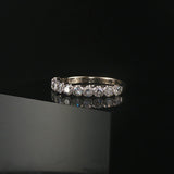 14k White Gold and 1cttw Diamond Vintage Half Eternity Band Ring Size 8.5