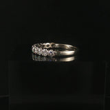 14k White Gold and 1cttw Diamond Vintage Half Eternity Band Ring Size 8.5