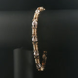 14k Yellow and White Gold 1cttw Bezel Set Diamond Fancy Link Bracelet 7.75"