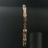14k Yellow and White Gold 1cttw Bezel Set Diamond Fancy Link Bracelet 7.75"