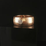 14k Yellow Gold and 0.25ct Diamond Vintage Men's Brushed Finish Ring Size 10.75