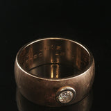 14k Yellow Gold and 0.25ct Diamond Vintage Men's Brushed Finish Ring Size 10.75