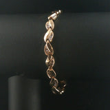 14k Yellow Gold and 1cttw Baguette Diamond Fancy Link Bracelet 7"