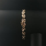 14k Yellow Gold and 1cttw Baguette Diamond Fancy Link Bracelet 7"